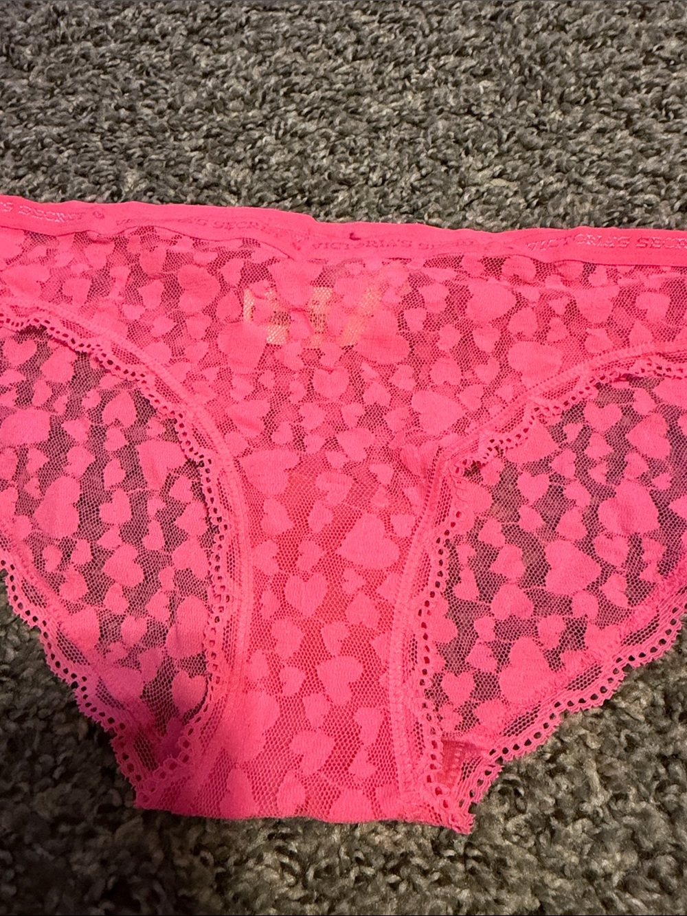 Victoria's Secret Hot Pink Lace Bikini Panty